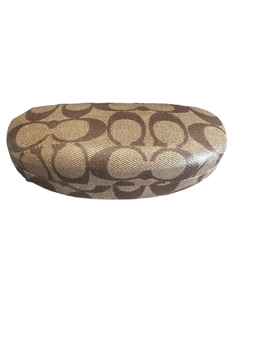 Coach Hard Clamshell Sunglasses Case Brown Designer Monogram